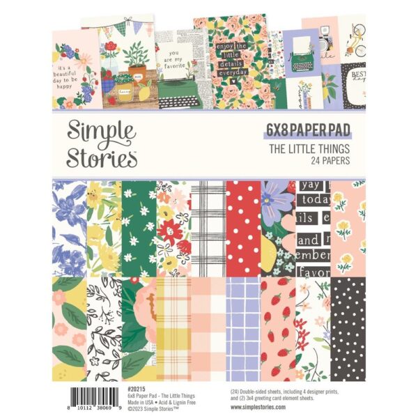 Bloco de Papel - Simple Stories Double-Sided Paper Pad The Little Things